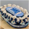 Torta Bomboniera Cresima e Comunione "Passione Nuoto" con Nuotatore e Piscina Centrale