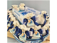 Torta Bomboniera Cresima e Comunione Passione Nuoto con Nuotatore e Piscina Centrale