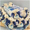 Torta Bomboniera Cresima e Comunione Passione Nuoto con Nuotatore e Piscina Centrale