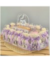 Torta Bomboniera Comunione Bimba "Passione Pattinaggio" Lilla con Portachiavi e luce Centrale-Nara Bomboniere