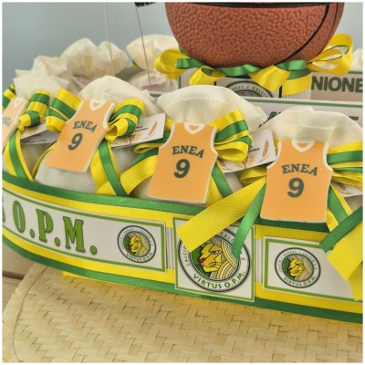 Bomboniere a tema basket magliette calamita della Virtus-Nara Bomboniere