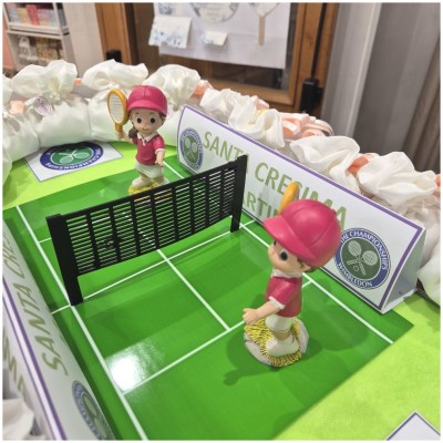 Bomboniera Tennis Wimbledon con Campo Centrale e Palline in Legno
