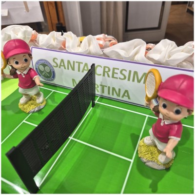 Bomboniera Tennis Wimbledon con Campo Centrale e Palline in Legno