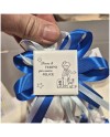 Bomboniera Battesimo e Comunione Sacchetto Piccolo Principe con Frase e Nastro Blu Royal