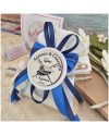 Bomboniera Matrimonio Marina Militare Sacchetto Raso con Medaglione Personalizzato e Nastro Blu