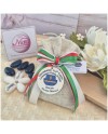 Bomboniera Giuramento Polizia di Stato Sacchetto con Portachiavi Legno e Nastro Tricolore