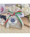 Bomboniera Giuramento Polizia di Stato Sacchetto con Portachiavi Legno e Nastro Tricolore