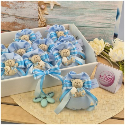 Bomboniere da Battesimo orsetto azzurro