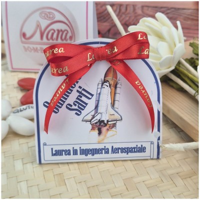 Bomboniera Laurea Ingegneria Aerospaziale Scatolina Space Shuttle Stampa Personalizzata