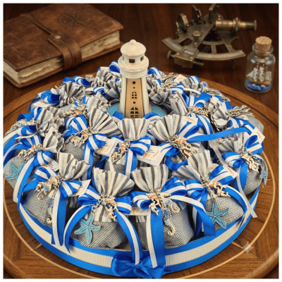 Torta Bomboniera Tema Mare portachiavi stella marina e cavalluccio Marino