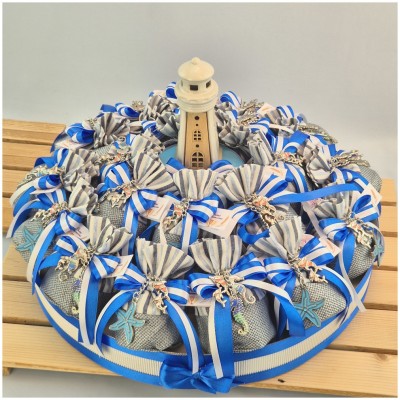 Torta Bomboniera Tema Mare portachiavi stella marina e cavalluccio Marino