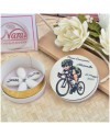 Bomboniera Ciclismo Scatolina Effetto Velluto con Tappo Legno Stampato Personalizzato-Nara Bomboniere
