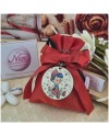 Bomboniera a tema Pinocchio Sacchettino Rosso con portachiavi personalizzato-Nara Bomboniere
