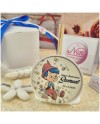 Bomboniera a tema Pinocchio profumatore in plexiglas e legno personalizzato