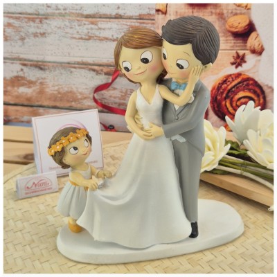 Topper Cake sposi con bambina