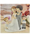 Sposini per torta Topper Cake sposi con bambina e Bambino