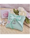 Bomboniera Tema mare Bustina con zip tiffany e ancora in metallo cromato