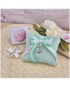 Bomboniera Tema mare Bustina con zip tiffany e ancora in metallo cromato