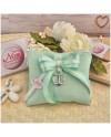 Bomboniera Tema mare Bustina con zip tiffany e ancora in metallo cromato