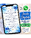 Partecipazioni Matrimonio Digitali Invito WhatsApp Blu Personalizzato