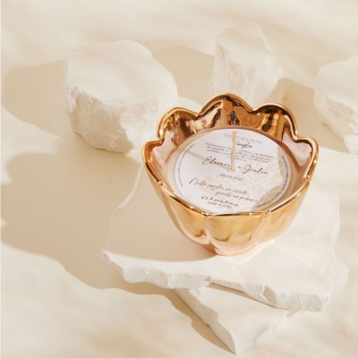 Bomboniera Claraluna 2027 Candela Fiore di Loto Rose Gold Personalizata