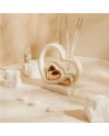 Bomboniera Matrimonio e Famiglia Claraluna 2027 Profumatore Cuori Uniti in Ceramica e Oro Rosa