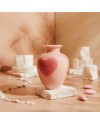 Bomboniera Matrimonio e Comunione Claraluna 2027 Vaso Portafiori in Ceramica Rosa con Cuore Fucsia