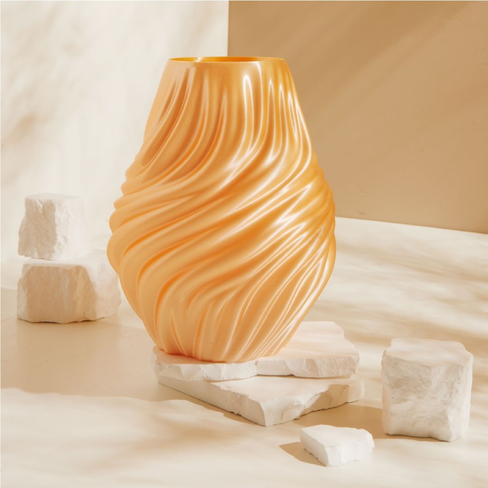 Bomboniera Matrimonio e Comunione Claraluna 2027 Vaso Portafiori color Pesca con Onde