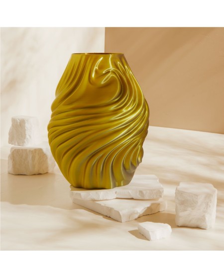 Bomboniera Matrimonio e Comunione Claraluna 2027 Vaso Portafiori color Verde con Onde