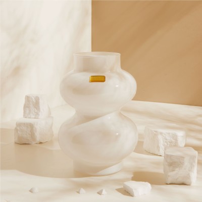 Bomboniera Matrimonio e Comunione Claraluna 2027 Vaso Portafiori in Vetro Bianco Design Bubble