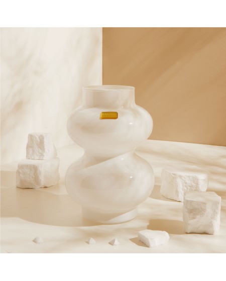 Bomboniera Matrimonio e Comunione Claraluna 2027 Vaso Portafiori in Vetro Bianco Design Bubble