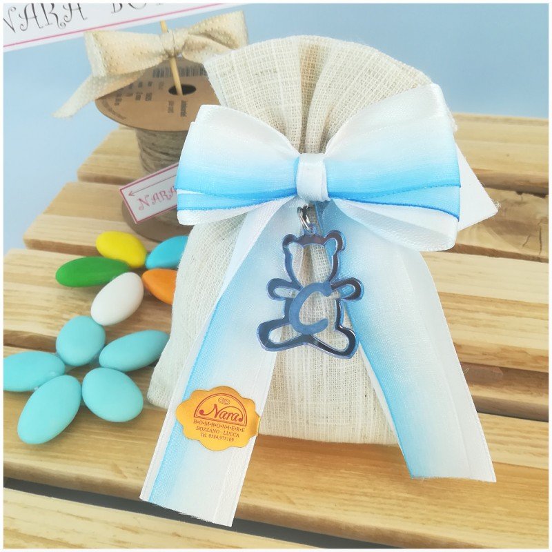 Bomboniere Nascita on line orsacchiotto con iniziali