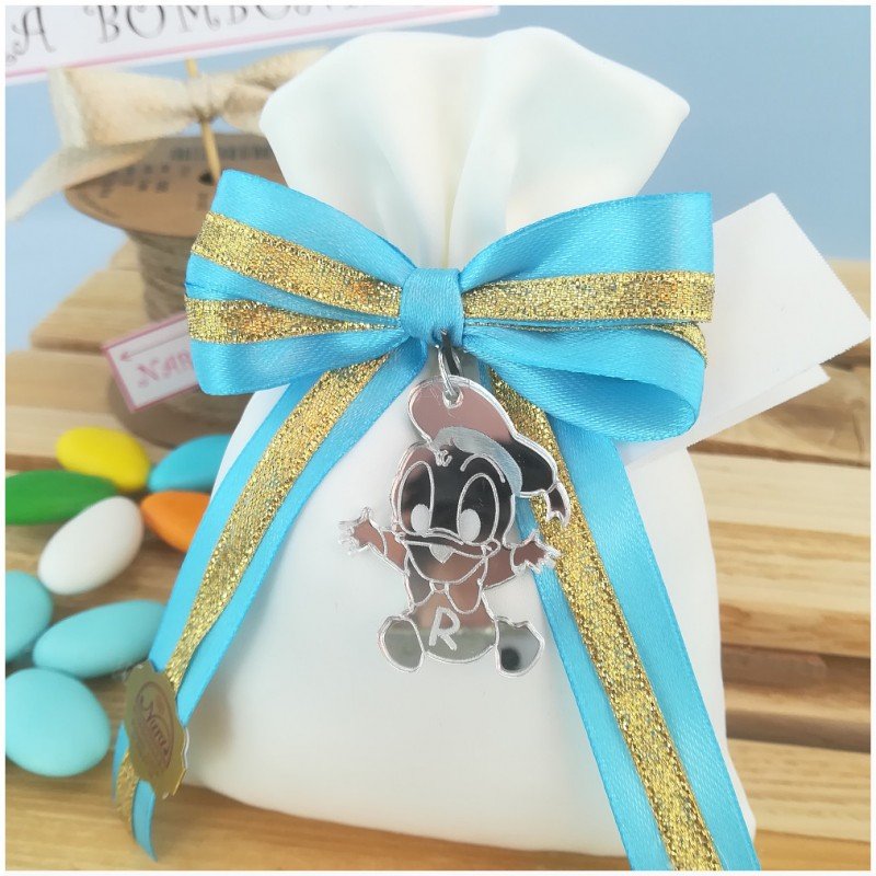 Bomboniere a tema Disney con ciondolo Paperino personalizzato