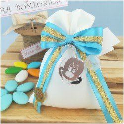 Bomboniera a Tema Topolino ciondolo con viso in plex argento