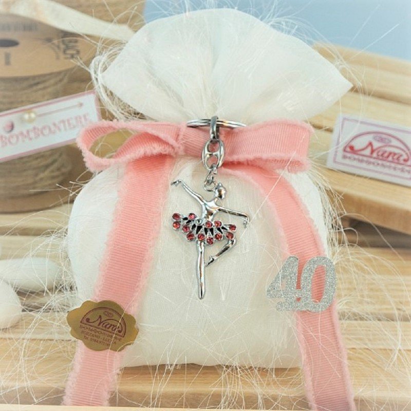 Portachiavi ballerina su sacchettino