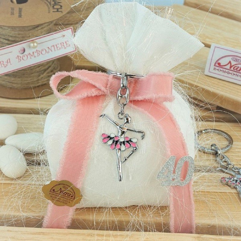 Portachiavi ballerina in metallo