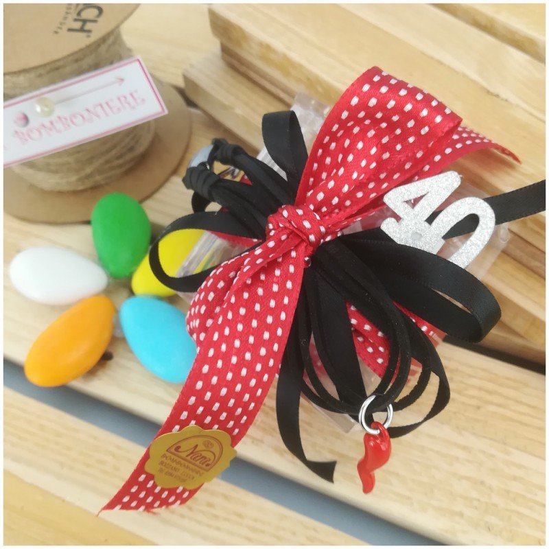 Bomboniere compleanno cornetto portafortuna