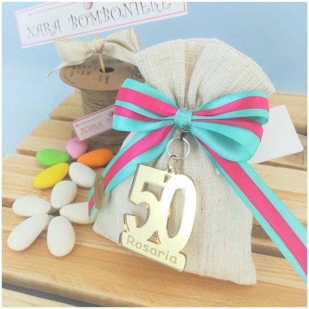 Bomboniere x compleanno 50 personalizzato in plexiglas