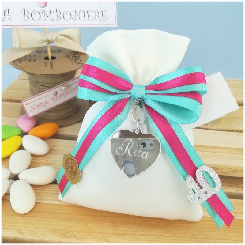 Bomboniere x 40 Anni cuoricino personalizzato
