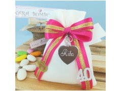 Bomboniera x 40 Anni cuoricino personalizzato