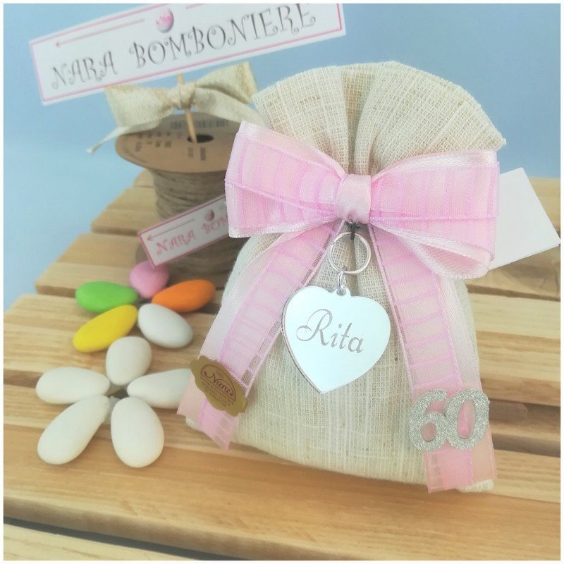 Sacchettino Bomboniera per 60 compleanno