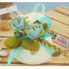 Sacchettino bomboniera con fiore tiffani