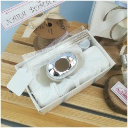 Cuore argento avvolto dai petali profumatore di Claraluna con scatola