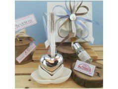 Cuore argento avvolto dai petali profumatore di Claraluna