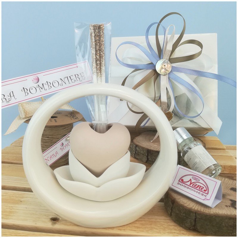 Profumatore cerchio con Cuore tortora