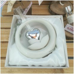 Profumatore cerchio con Cuore Argento con scatola
