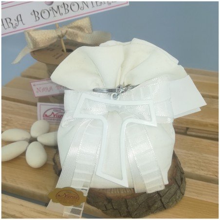 Porta chiave tao bianco su sacchettino