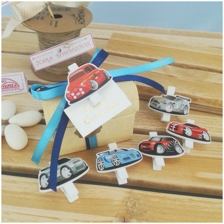 Porta confetti bauletto con macchinine