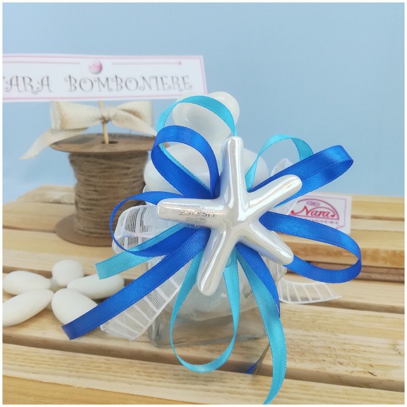 Barattolini con stella marina in porcellana