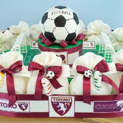 Bombonierea Calcio Stadio con portachiavi del Torino